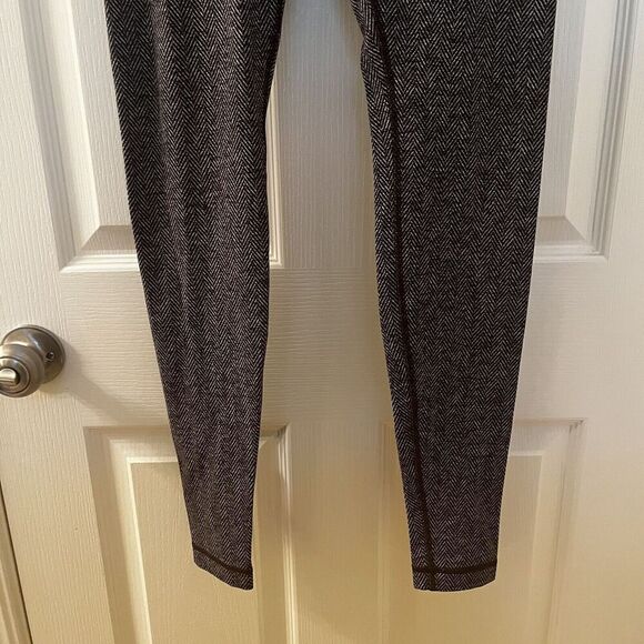 Lululemon Wunder Under Pant Leggings Giant Herringbone Black Heathered Women's 8 - Picture 4 of 14